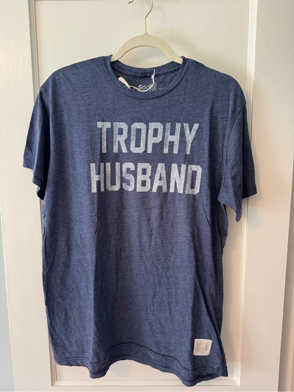 Original Retro Brand Navy 'Trophy Husband' Short Sleeve Graphic Tee